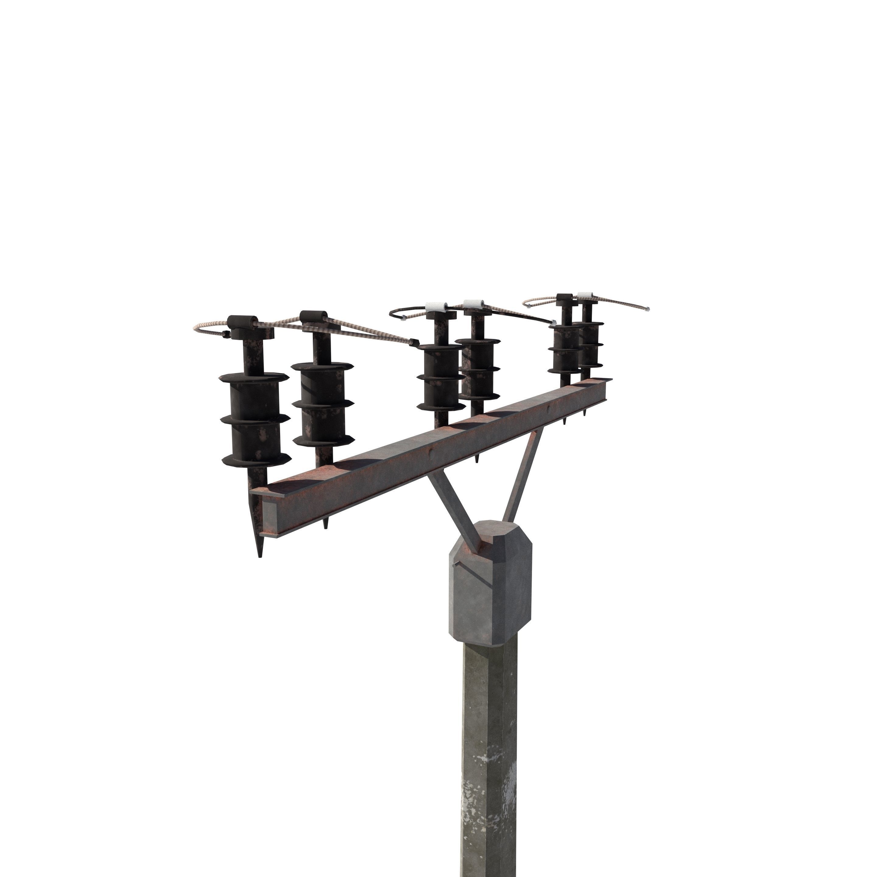 Electricity Pole 2 3D model_3
