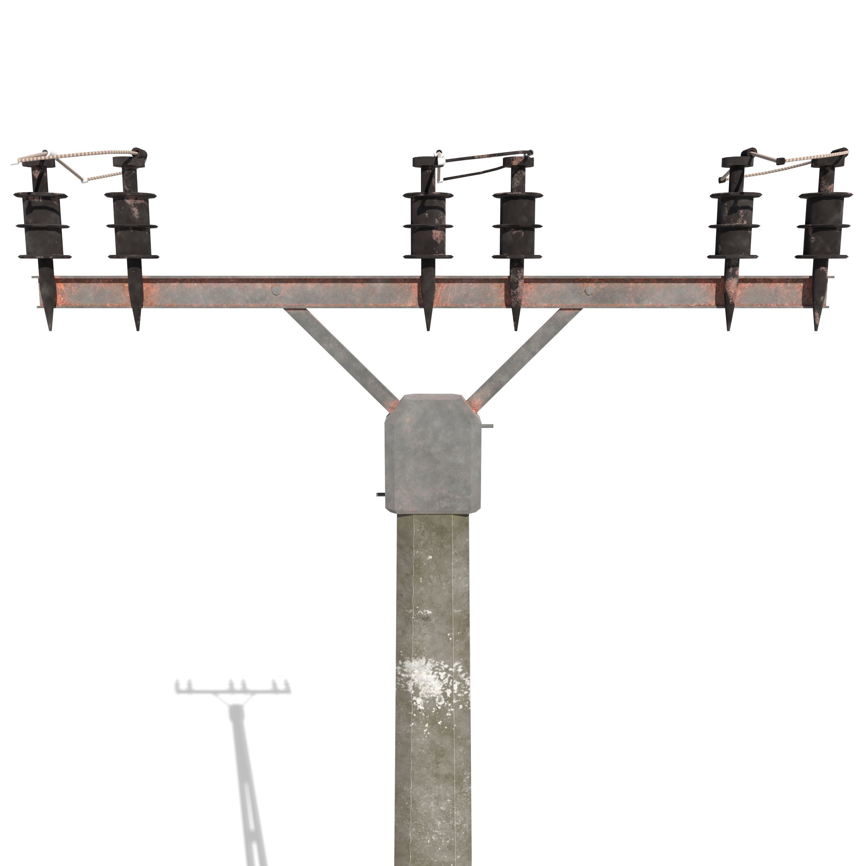 Electricity Pole 2 3D model_4