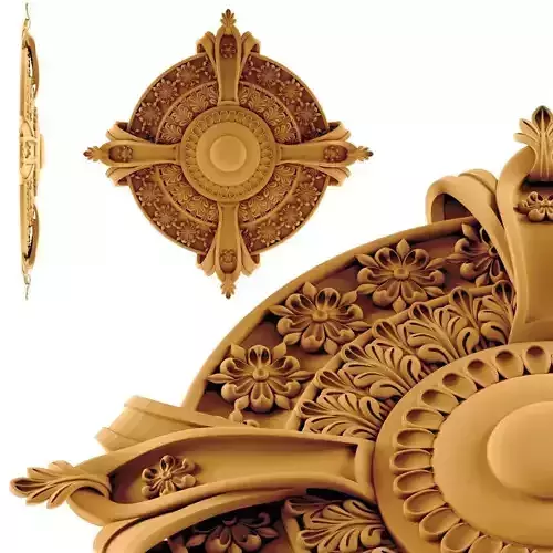 Ornament silver ornate medallion