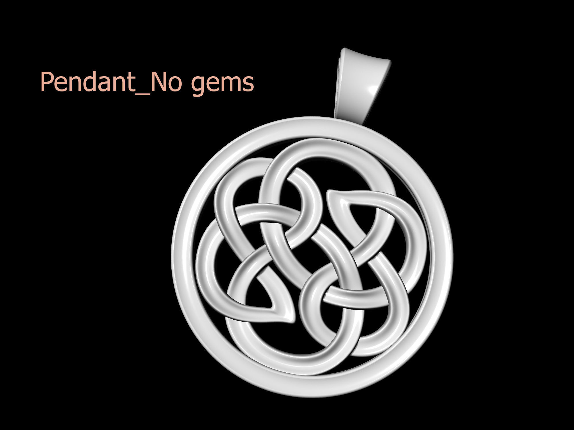 Celtic Knot pendant with gems 3D print model_6