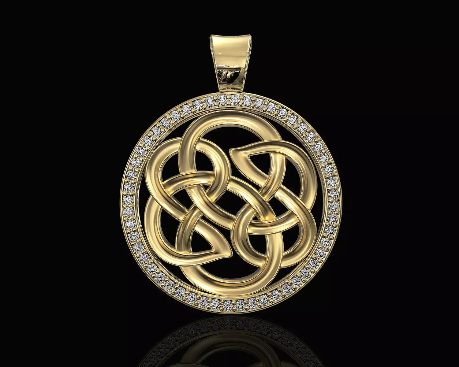 Celtic Knot pendant with gems 3D print model_0