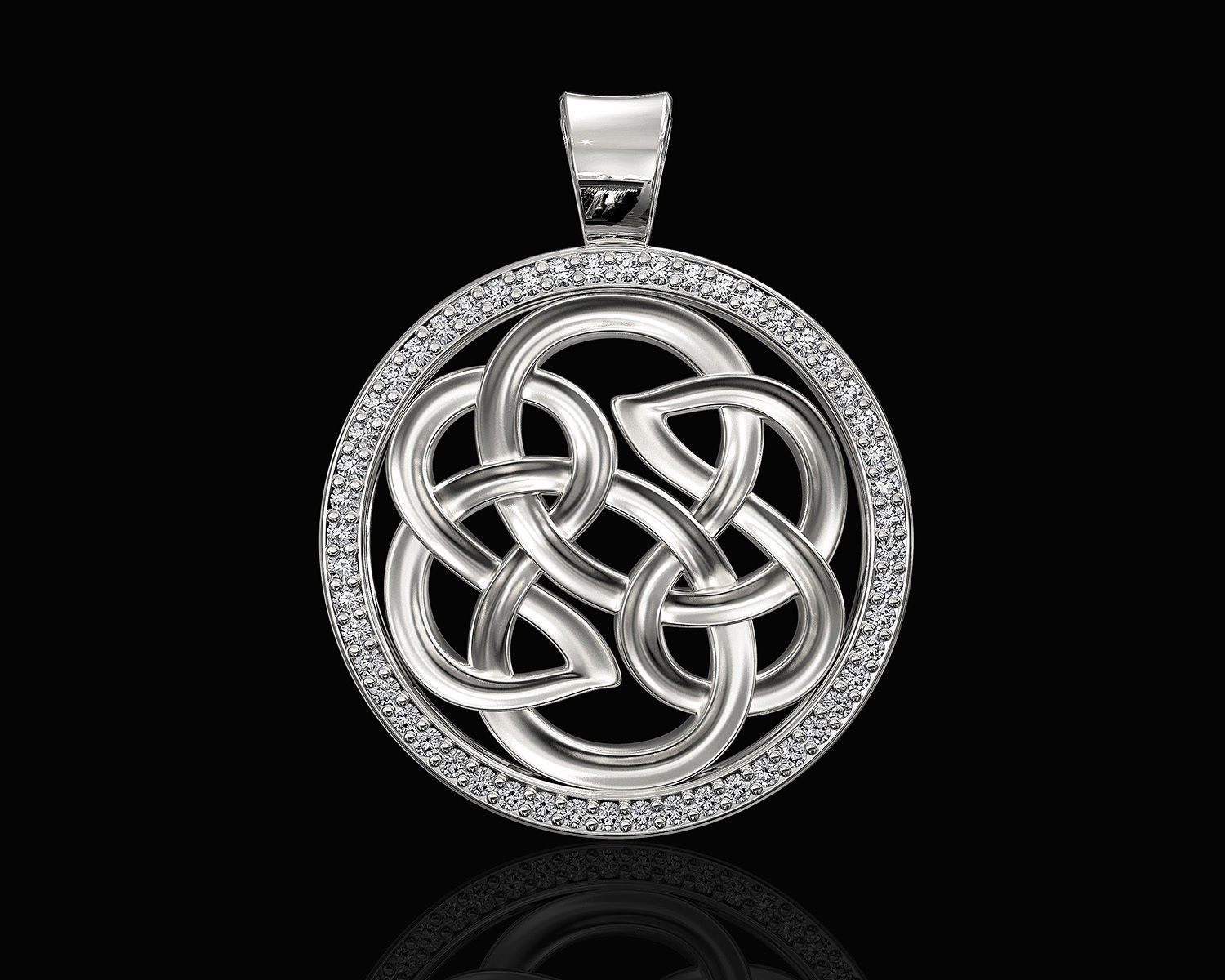 Celtic Knot pendant with gems 3D print model_1