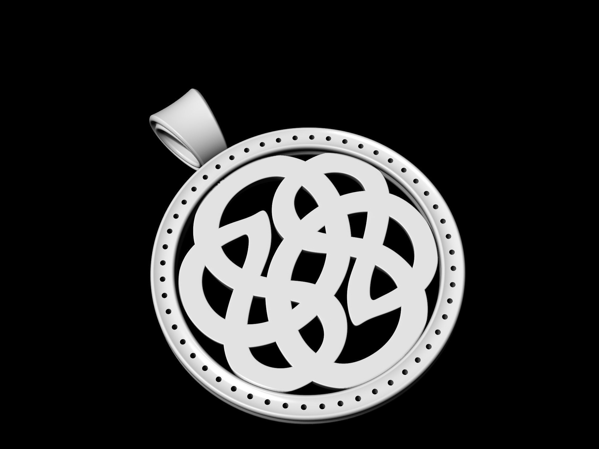 Celtic Knot pendant with gems 3D print model_5