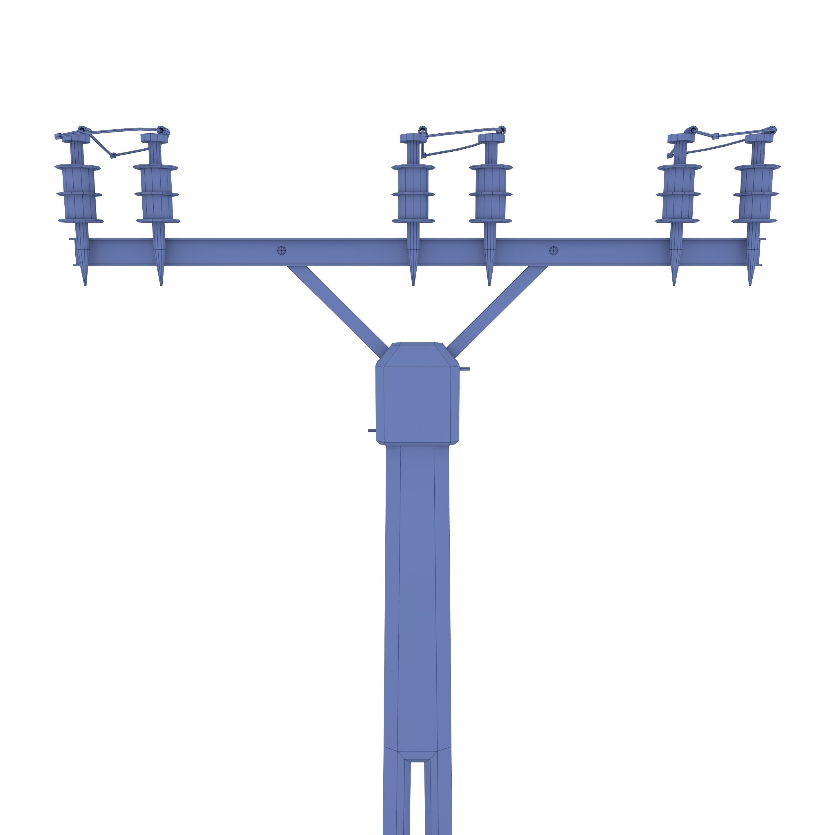 Electricity Pole 2 Weathered 3D model_11