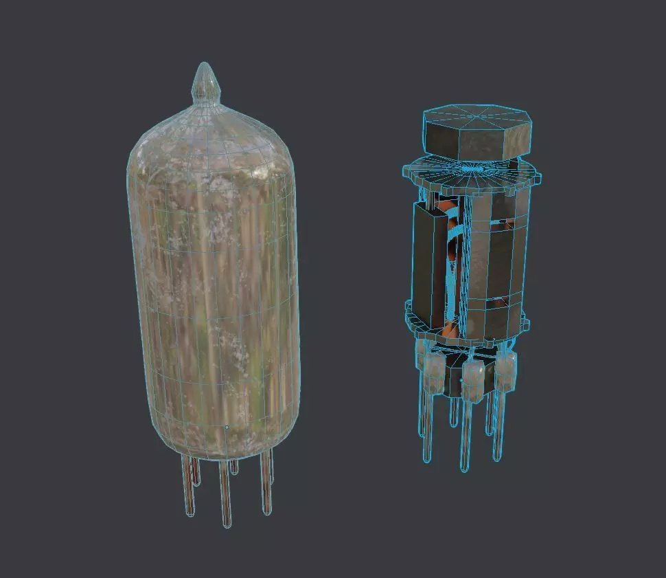 Retro Vacuum Tube Asset 3D model_0