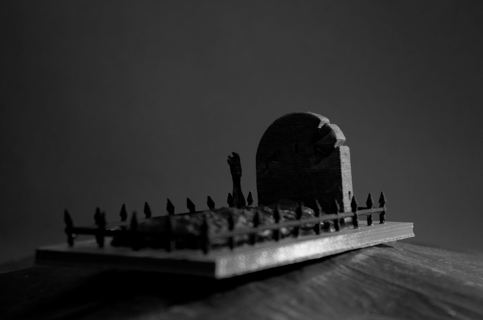 hand coming out of a grave 3D print model_3