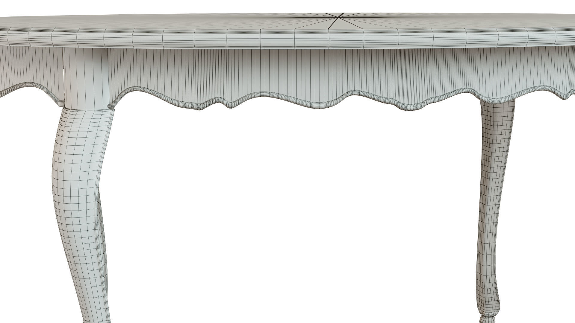 Classic table with inlaid veneer 1500 3D model_15