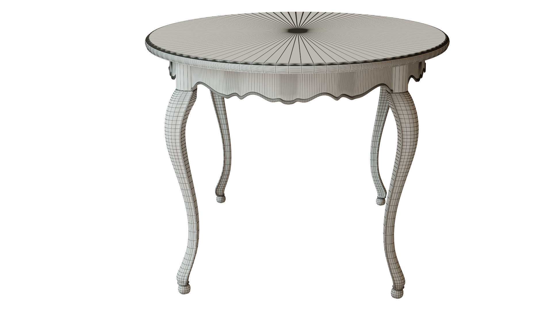 Classic table with inlaid veneer 1500 3D model_13