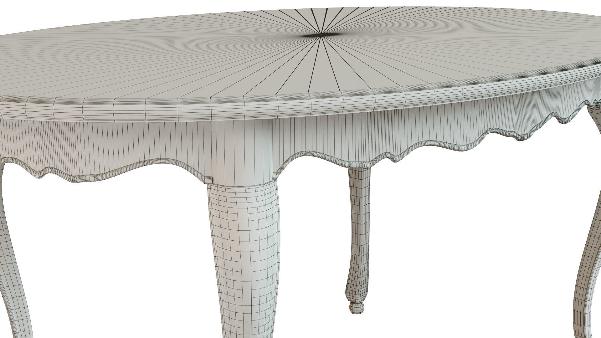 Classic table with inlaid veneer 1500 3D model_11