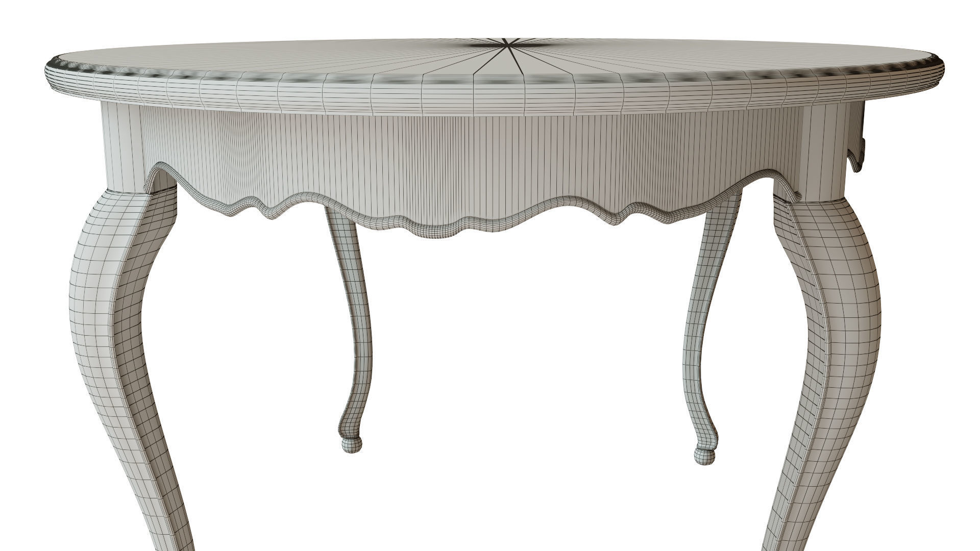 Classic table with inlaid veneer 1500 3D model_16