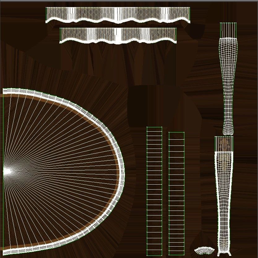 Classic table with inlaid veneer 1500 3D model_18