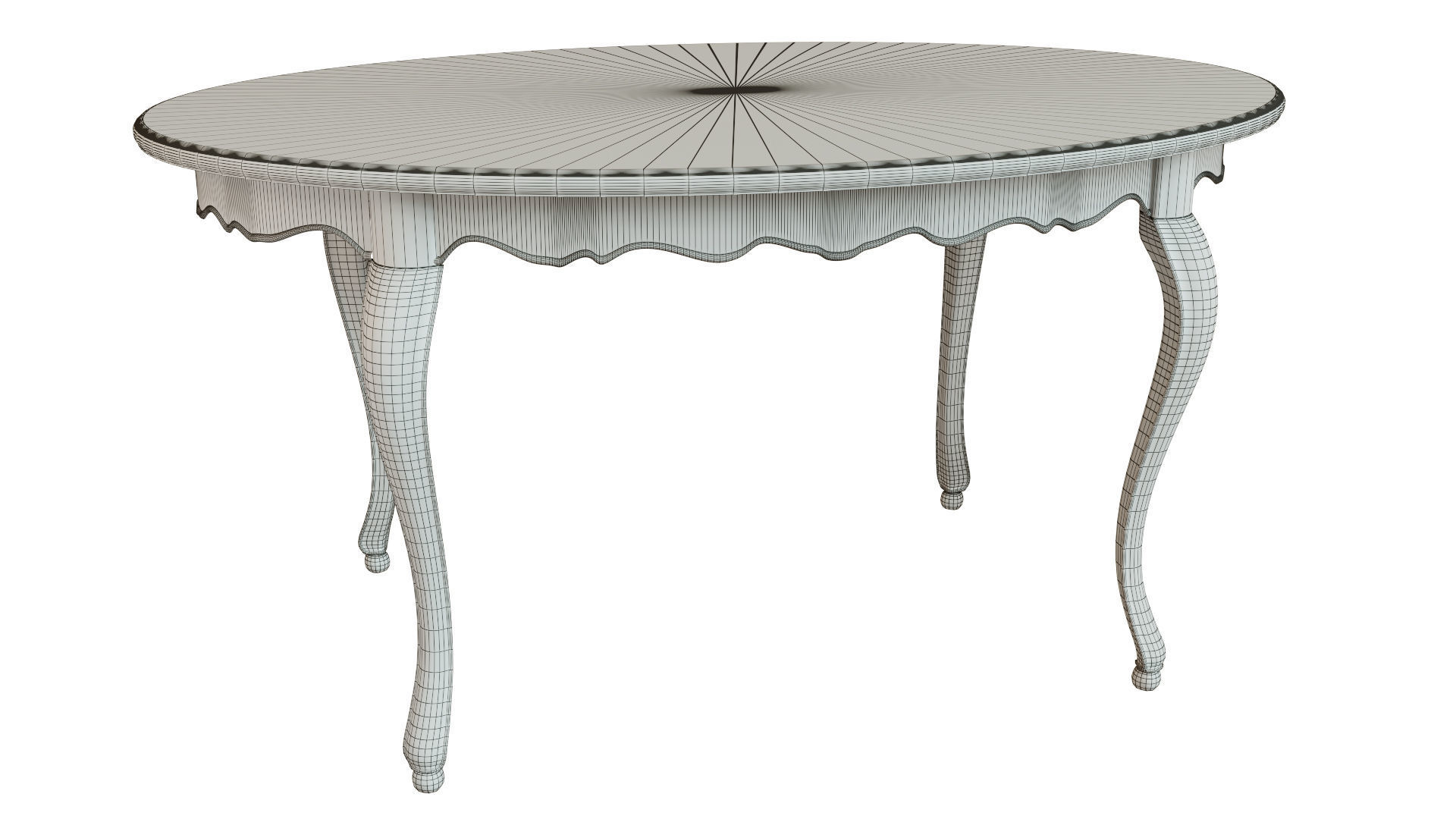 Classic table with inlaid veneer 1500 3D model_14