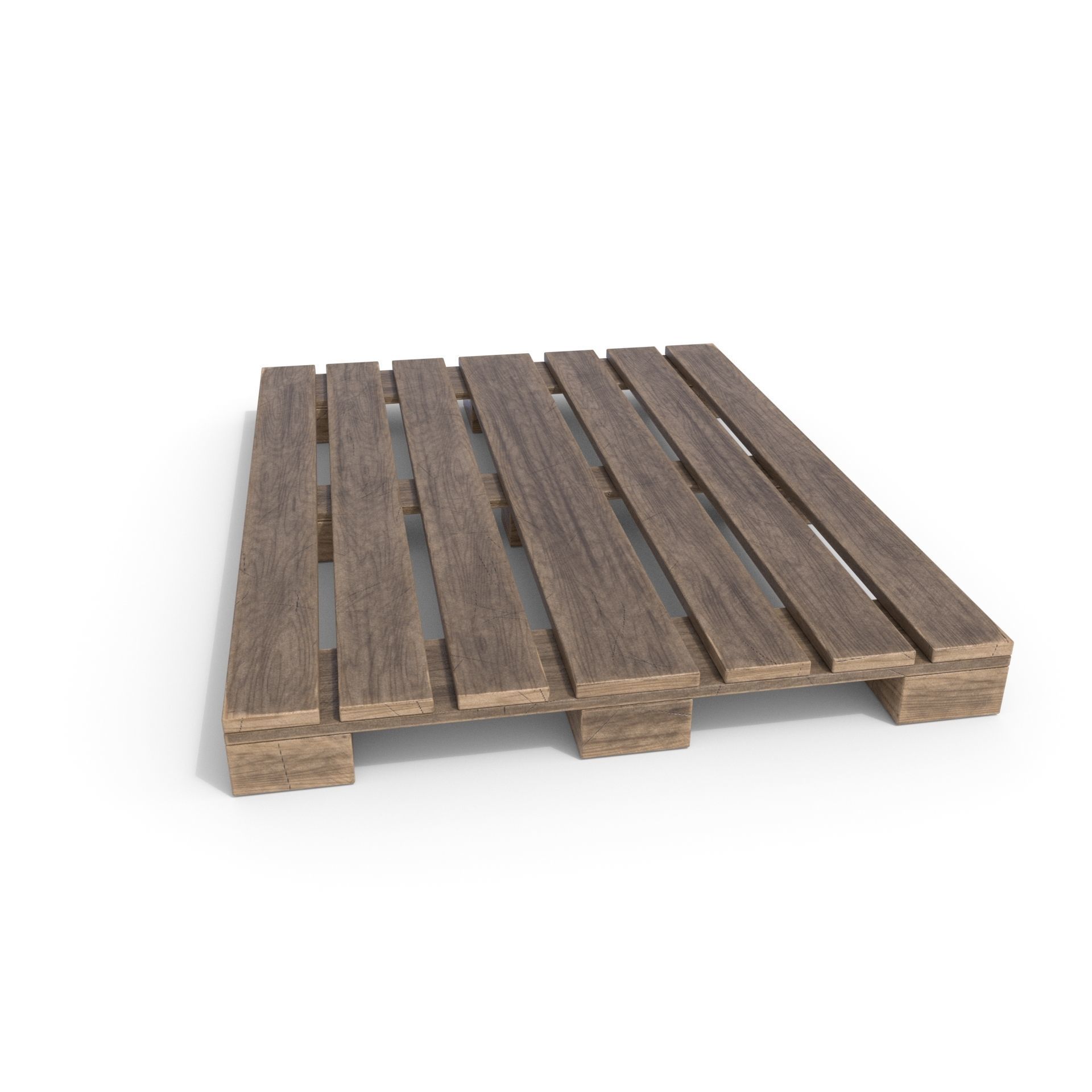 Wooden Pallet 1 Low-poly 3D model_1