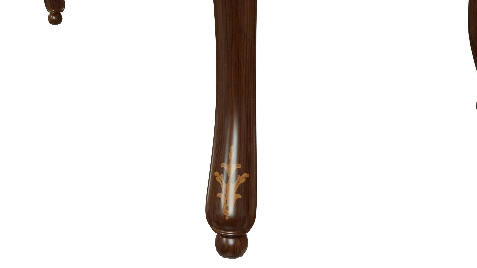 Classic table with inlaid veneer 1800 3D model_8