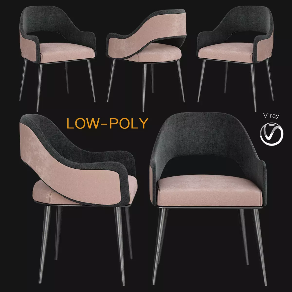 chair Sesto Senso - Cipriani Homood 3d model 3d model Low-poly 3D model