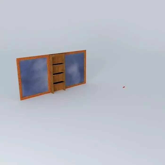 Bathroom Mirror Faux Frames and Shelving Units Free 3D model