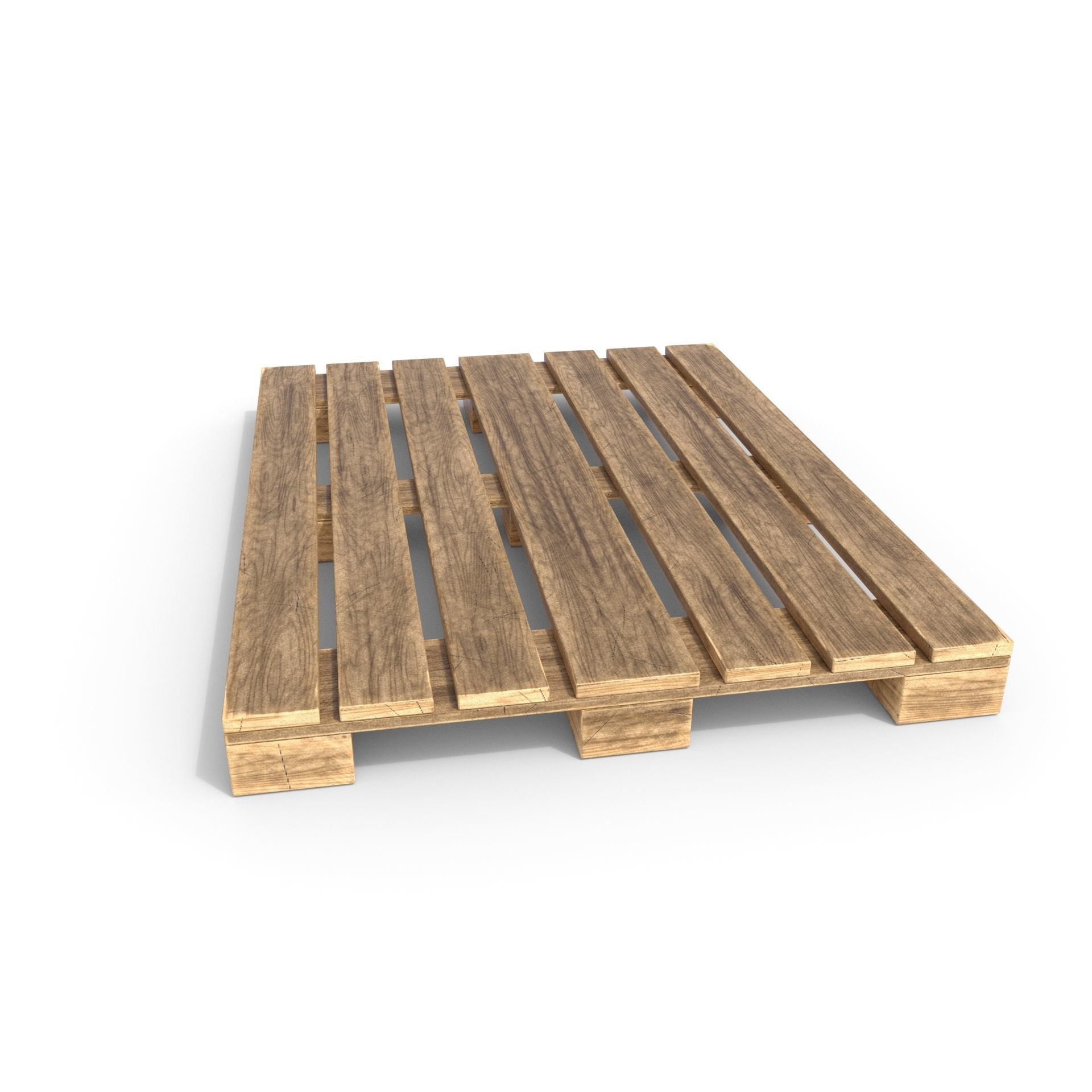 Wooden Pallet 2 Low-poly 3D model_1