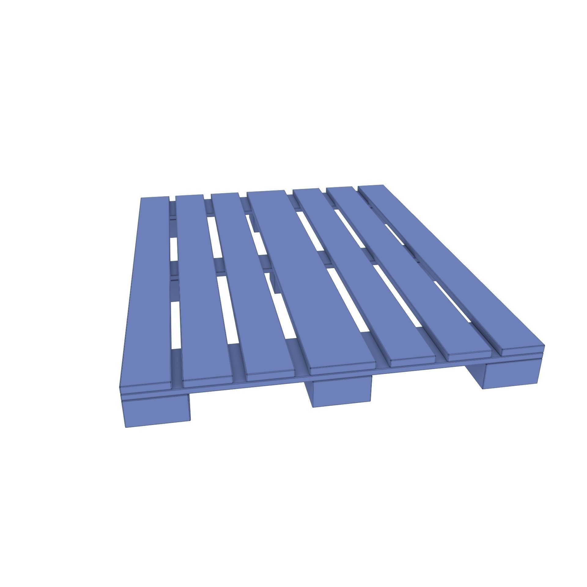 Wooden Pallet 2 Low-poly 3D model_4