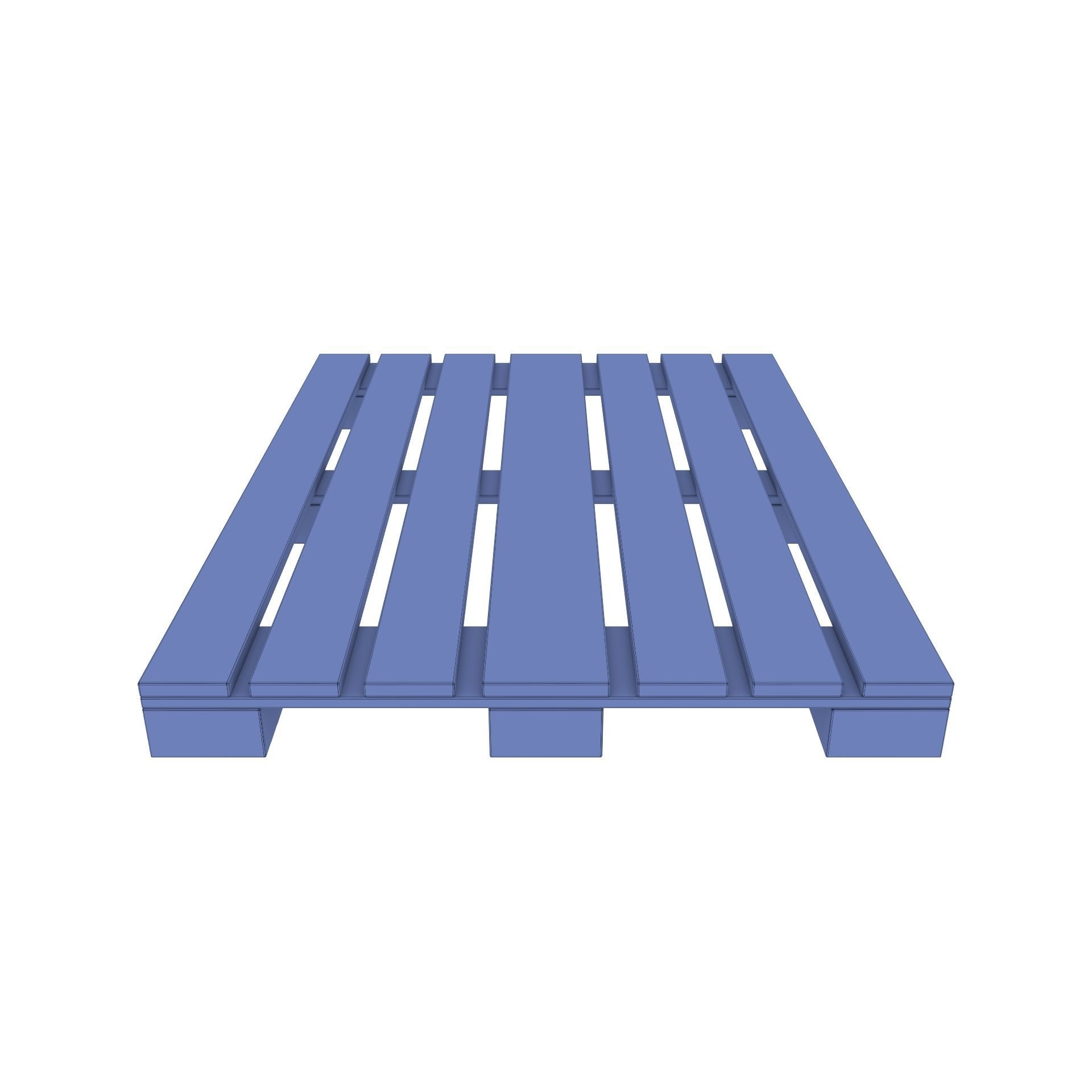Wooden Pallet 2 Low-poly 3D model_3