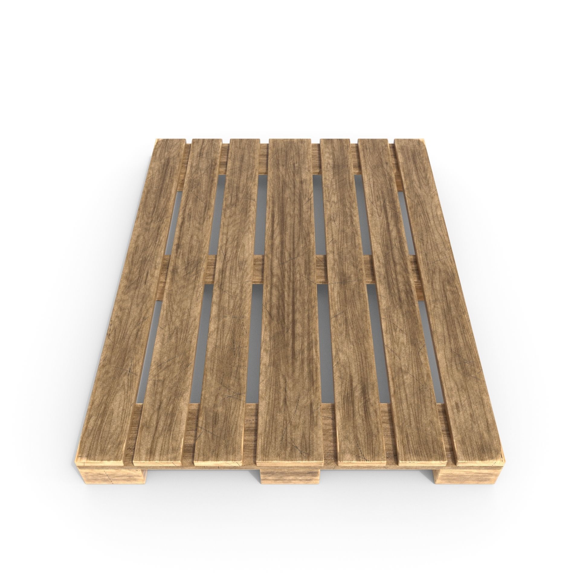 Wooden Pallet 2 Low-poly 3D model_2