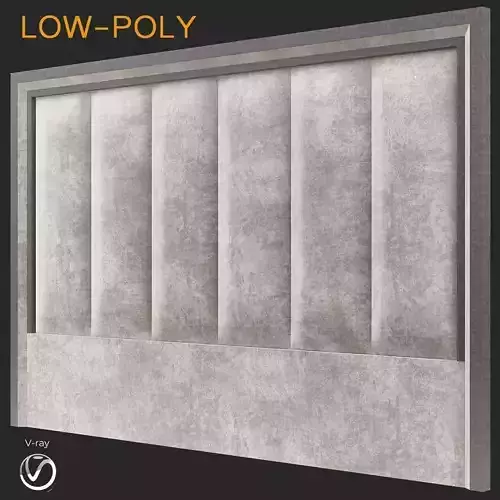 Headboard 3d model wall panel with grids