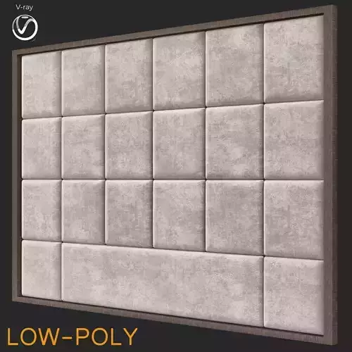Headboard 3d model tiled wall