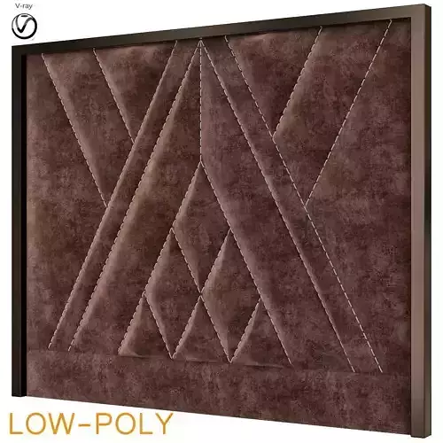 Headboard 3d model with geometric design Low-poly 3D model