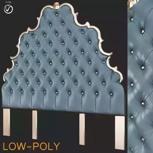 Headboard 3d model gold