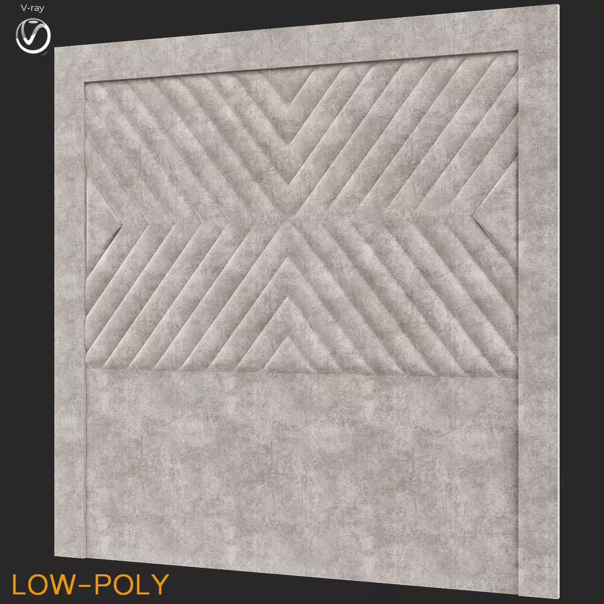 Headboard 3d model wall with pattern Low-poly 3D model_0