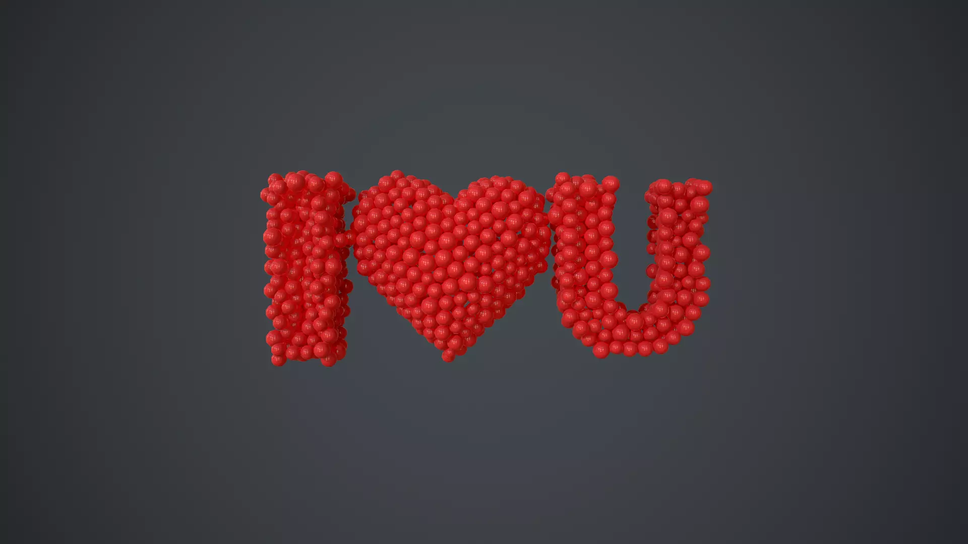 text - I love you - formed out of spheres 3D model