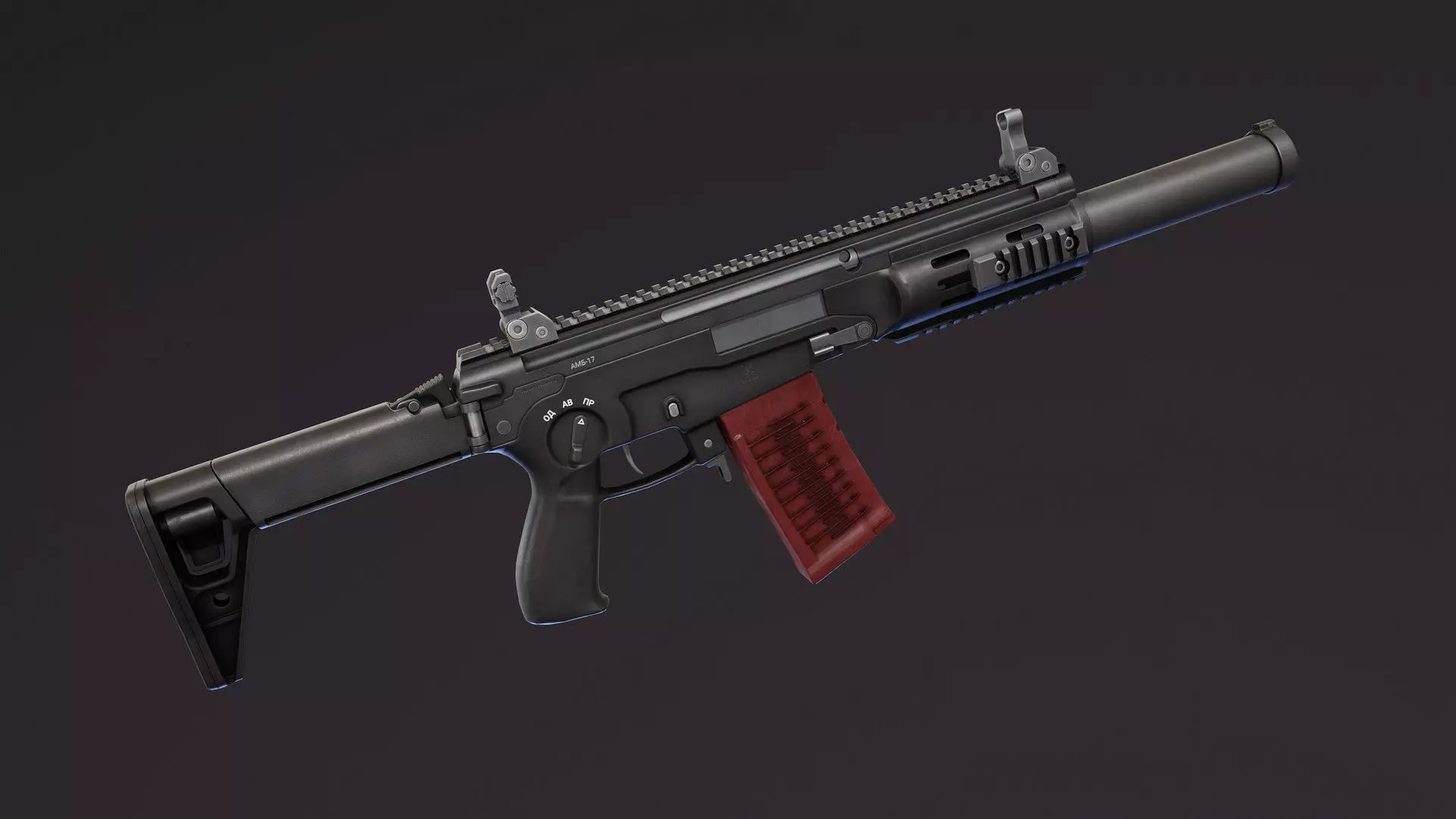 AMB-17 Suppressed Low-poly 3D model_0