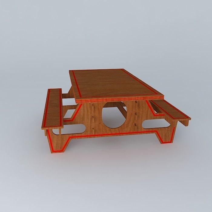 Picnic Table free 3D model | CGTrader