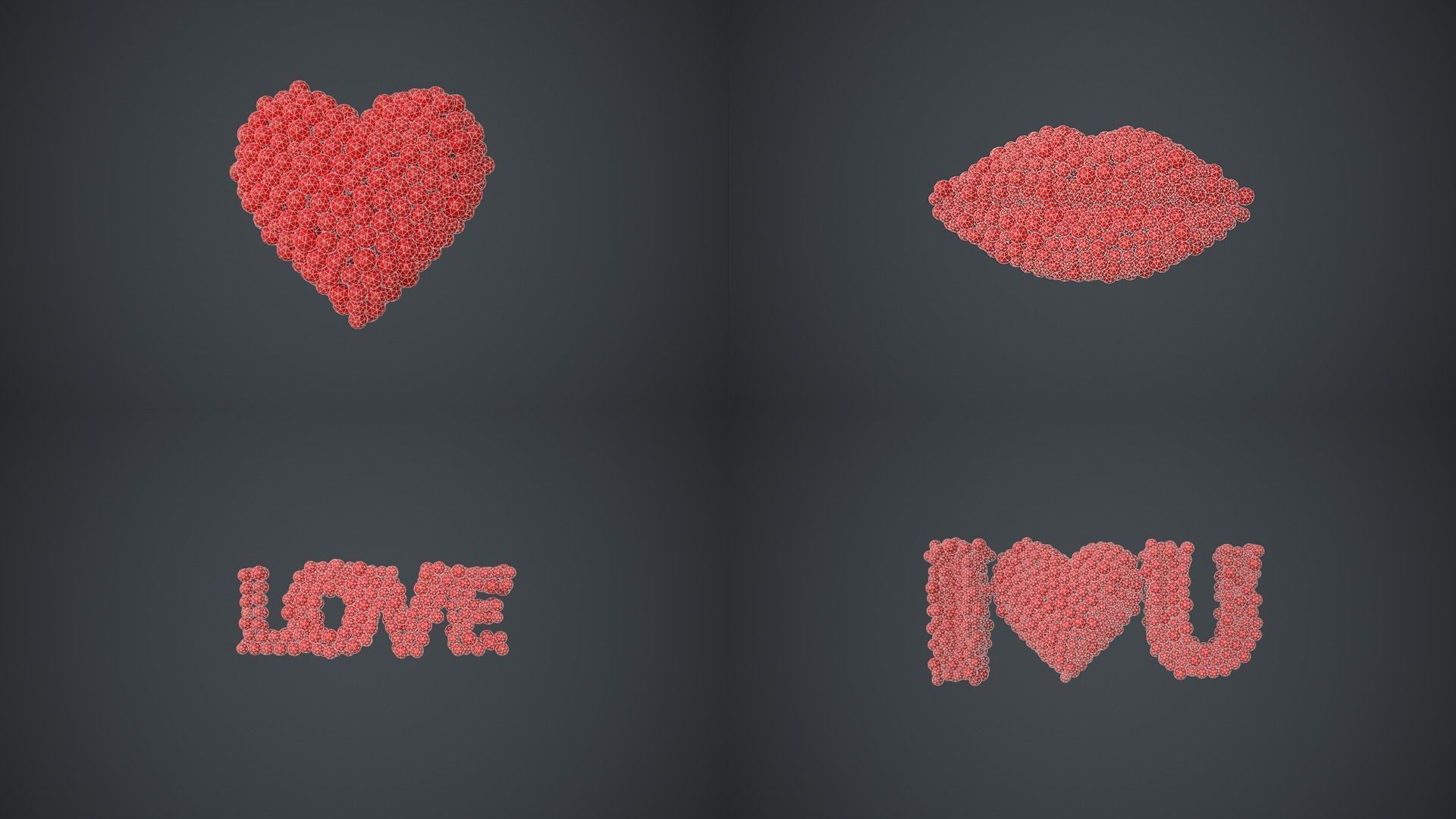 heart - lips - love - I love you - animations 3D Model Collection_9
