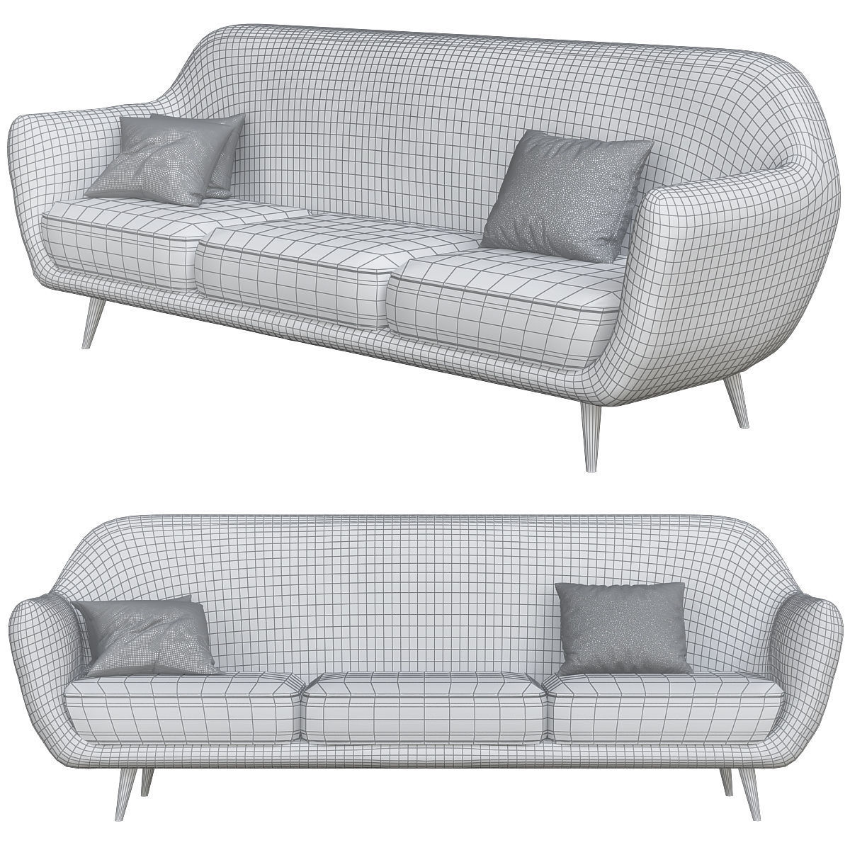 Sofa Modern Styles small Living room 3d model Low-poly 3D model_1