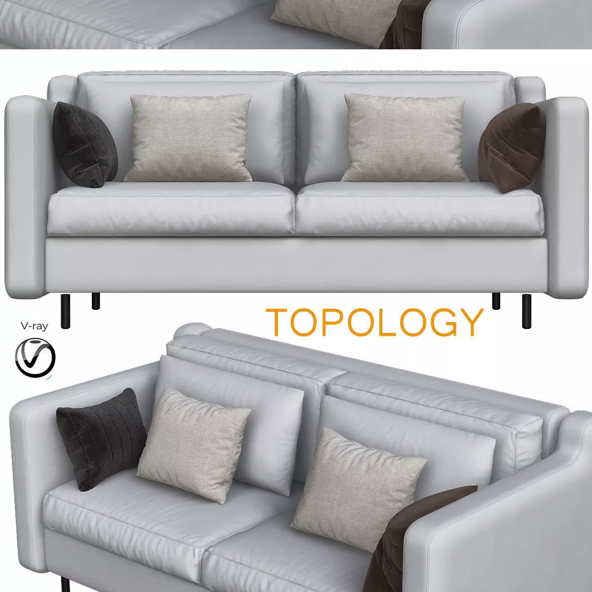 Sofa Modern Styles small Living room 3d model Low-poly 3D model_0