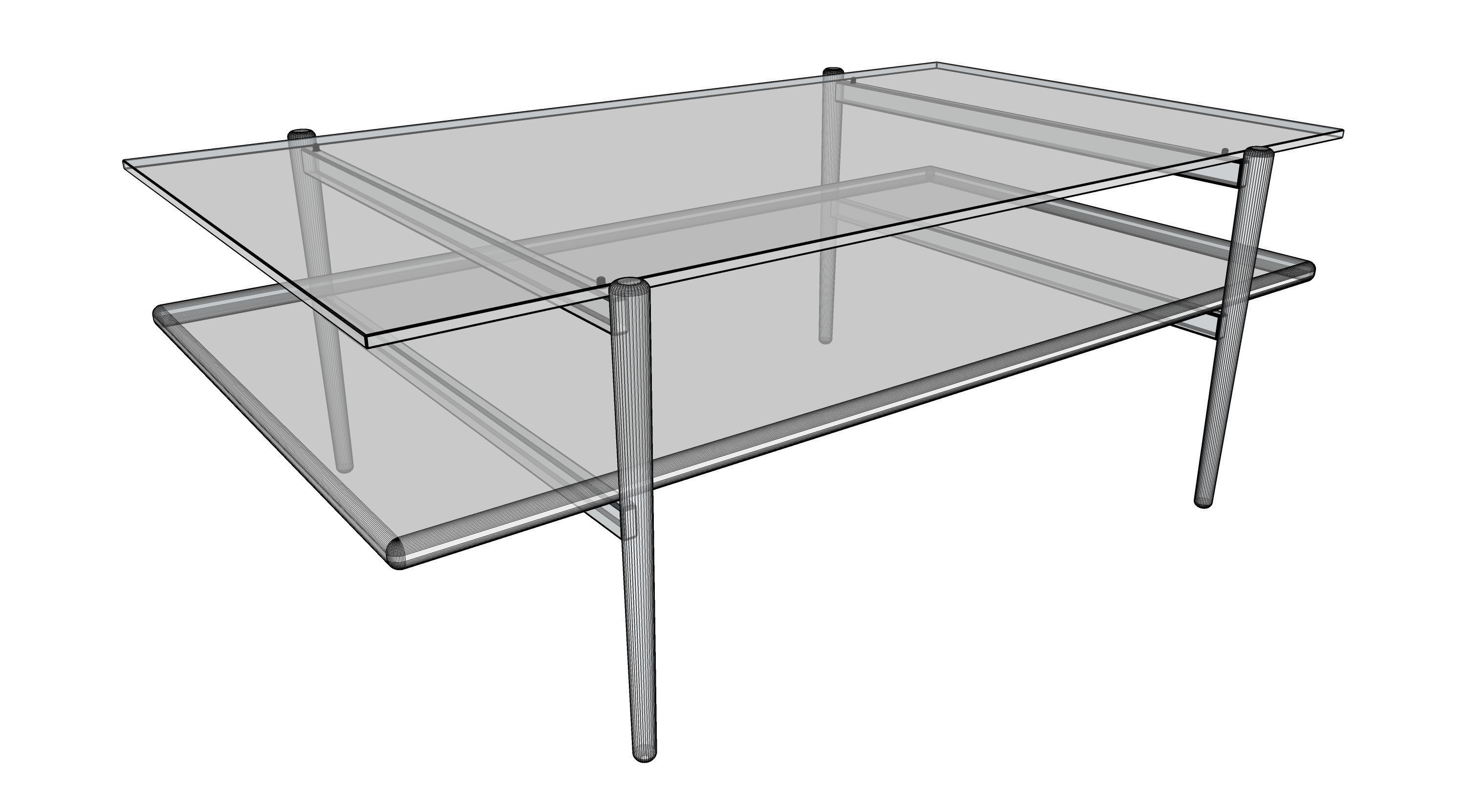 Coffee Table gold marble wood - Art Display Coffee Table 3D model_9