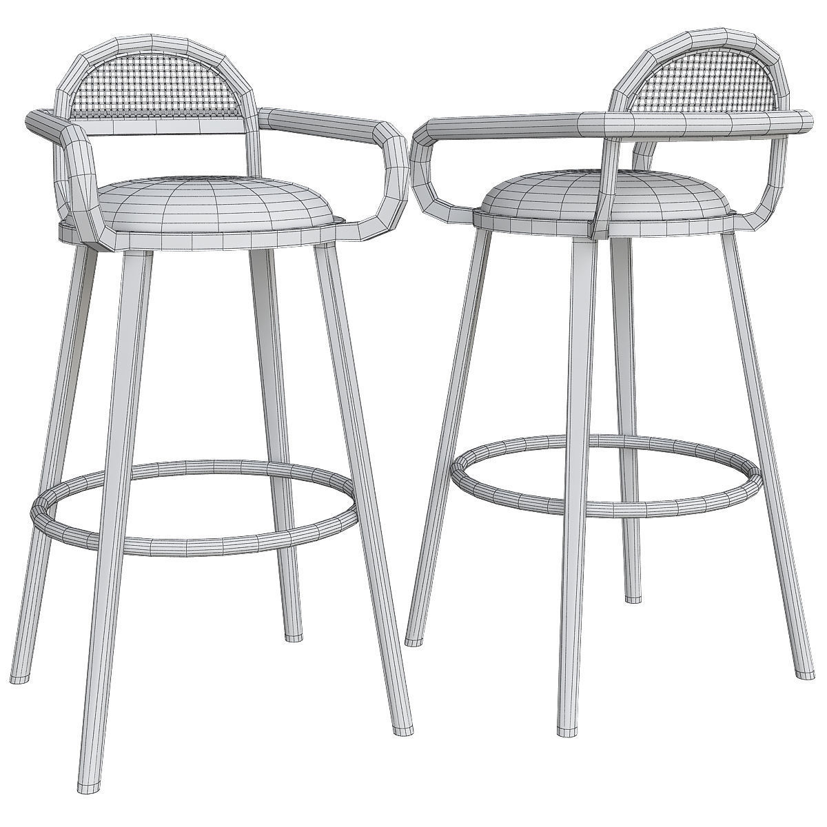 Barchair LUC Bar Chair 3d model Low-poly 3D model_1