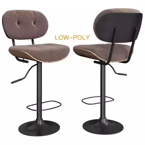 Barstool Design Meubel - Barkruk Black Ray 3d model Low-poly 3D model