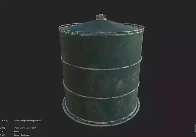 Industrial tank01 Low-poly 3D model