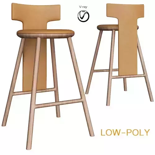 PINNA Lucidi Pevere bar stool 3d model