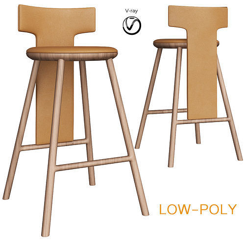 PINNA Lucidi Pevere bar stool 3d model Low-poly 3D model