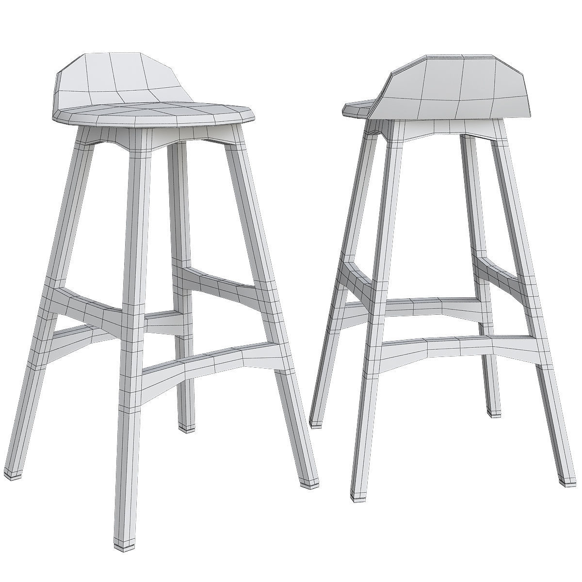 Erik buch bar stool 3d model Low-poly 3D model_1