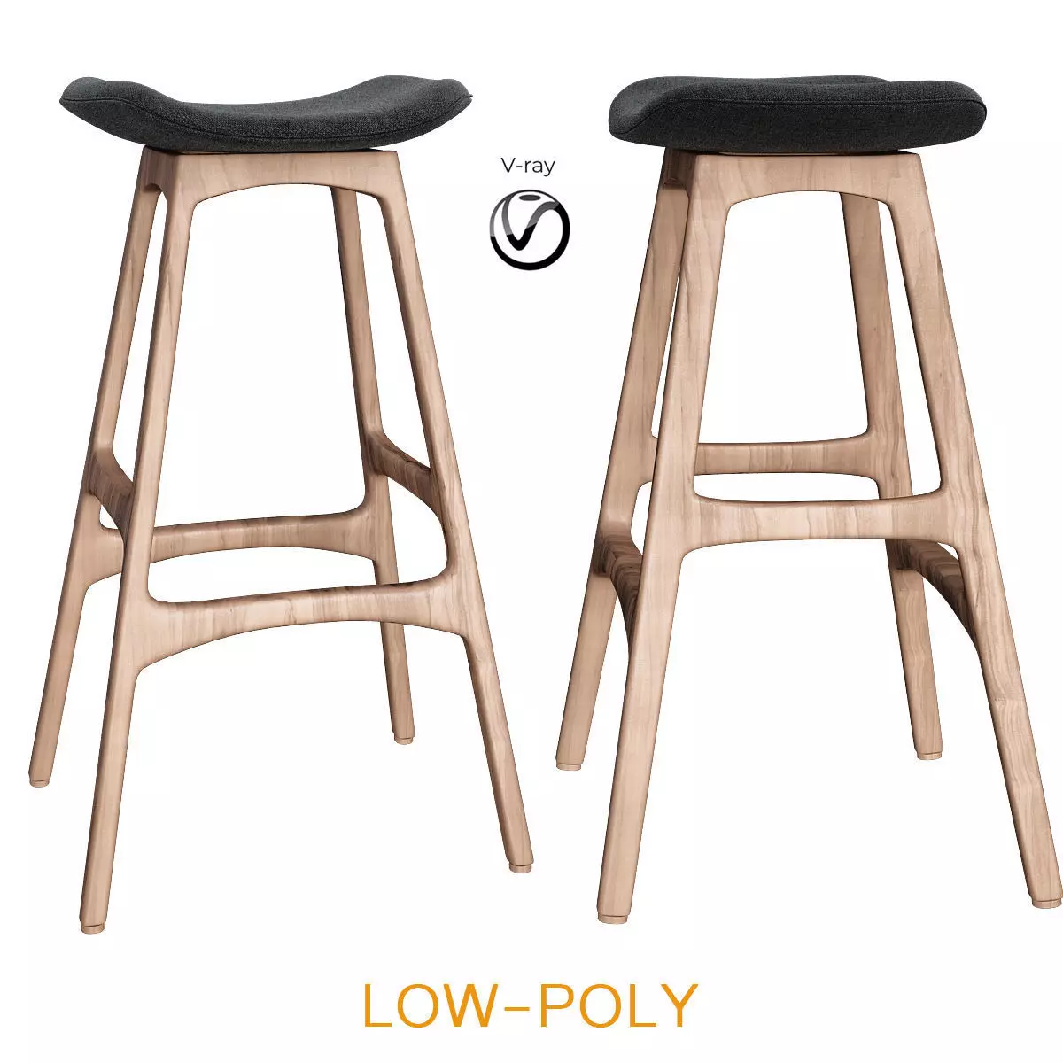 Buy Harrison Bar Stool 3d model Low-poly 3D model