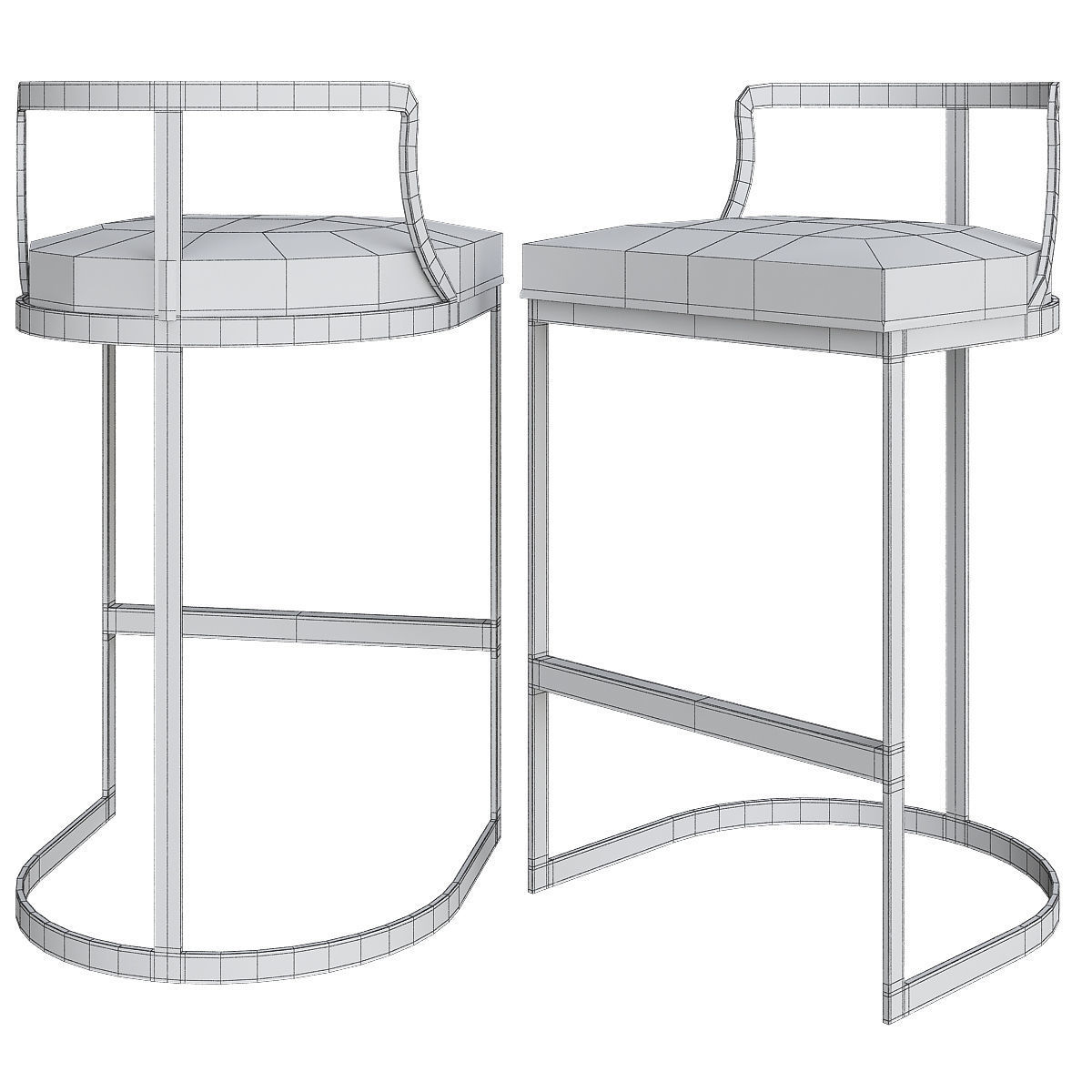 Gold Counter Stools Mitchell Gage Stool 3d model Low-poly 3D model_1