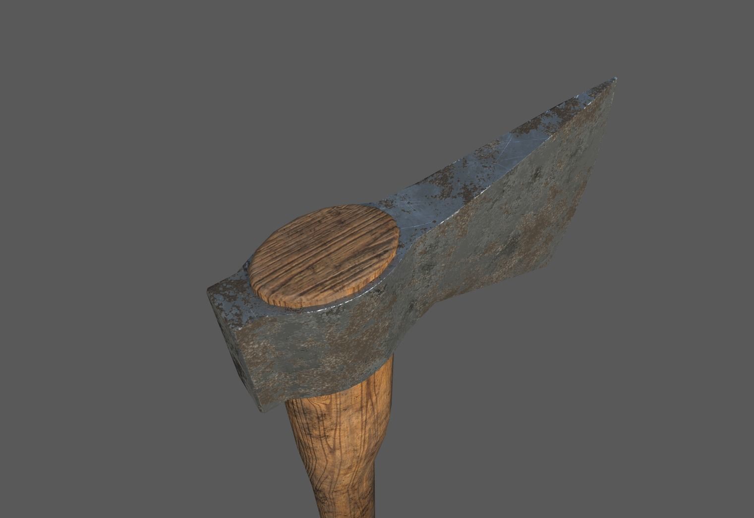 Wood cutter  Axe Low-poly 3D model_2