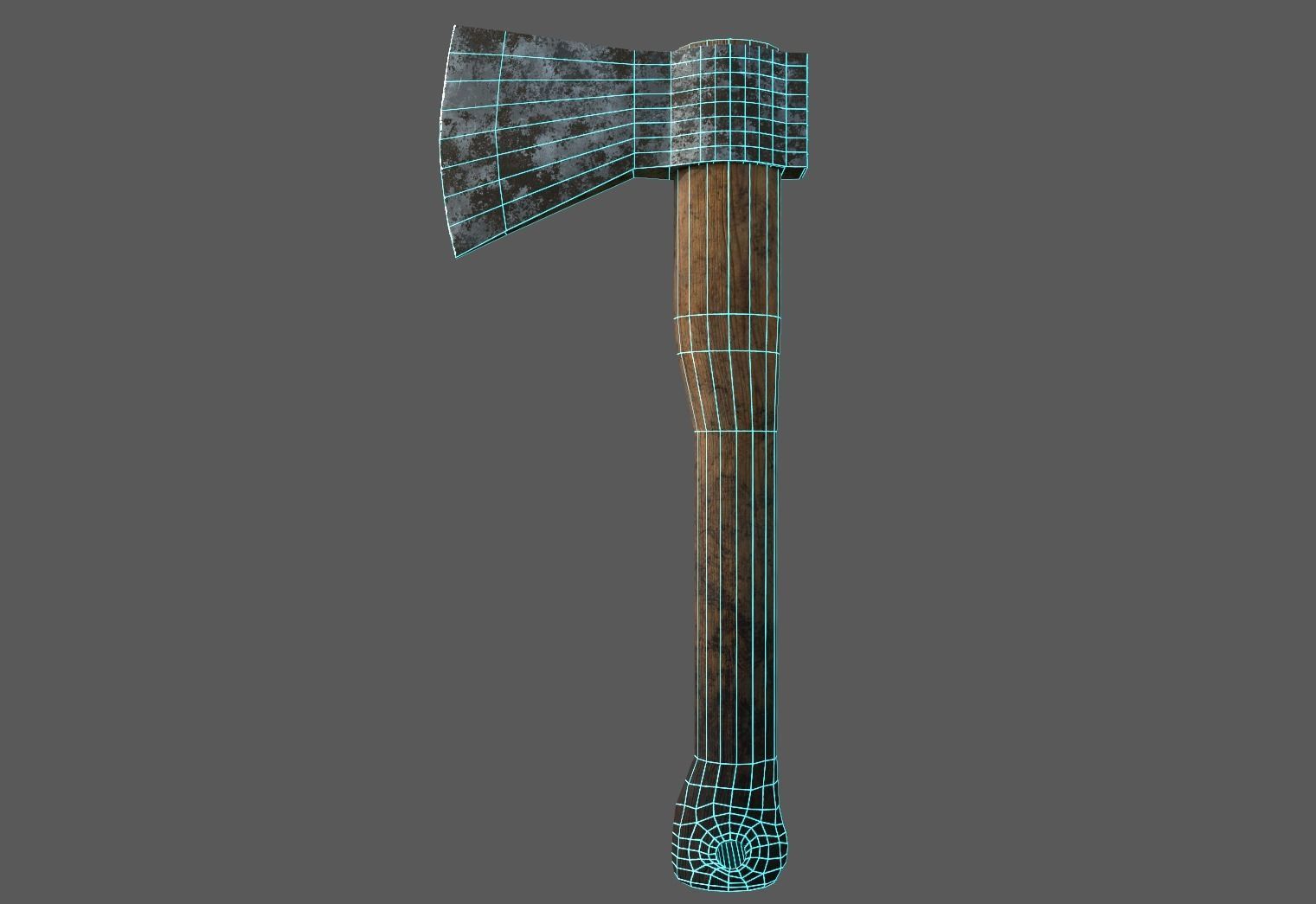 Wood cutter  Axe Low-poly 3D model_6