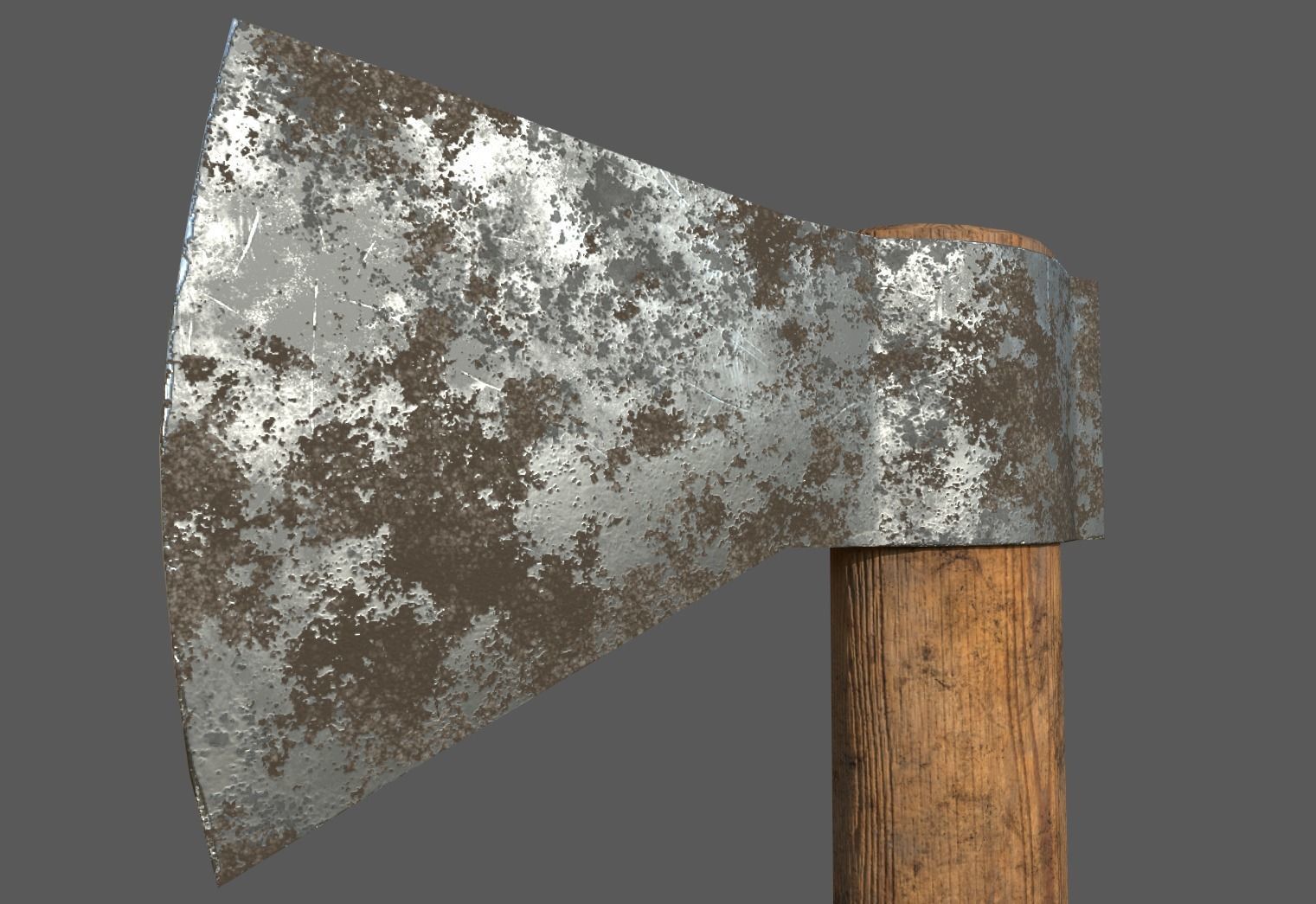 Wood cutter  Axe Low-poly 3D model_4