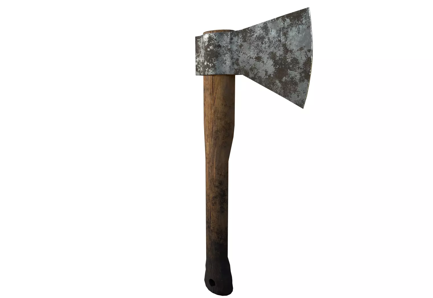 Wood cutter  Axe Low-poly 3D model_0