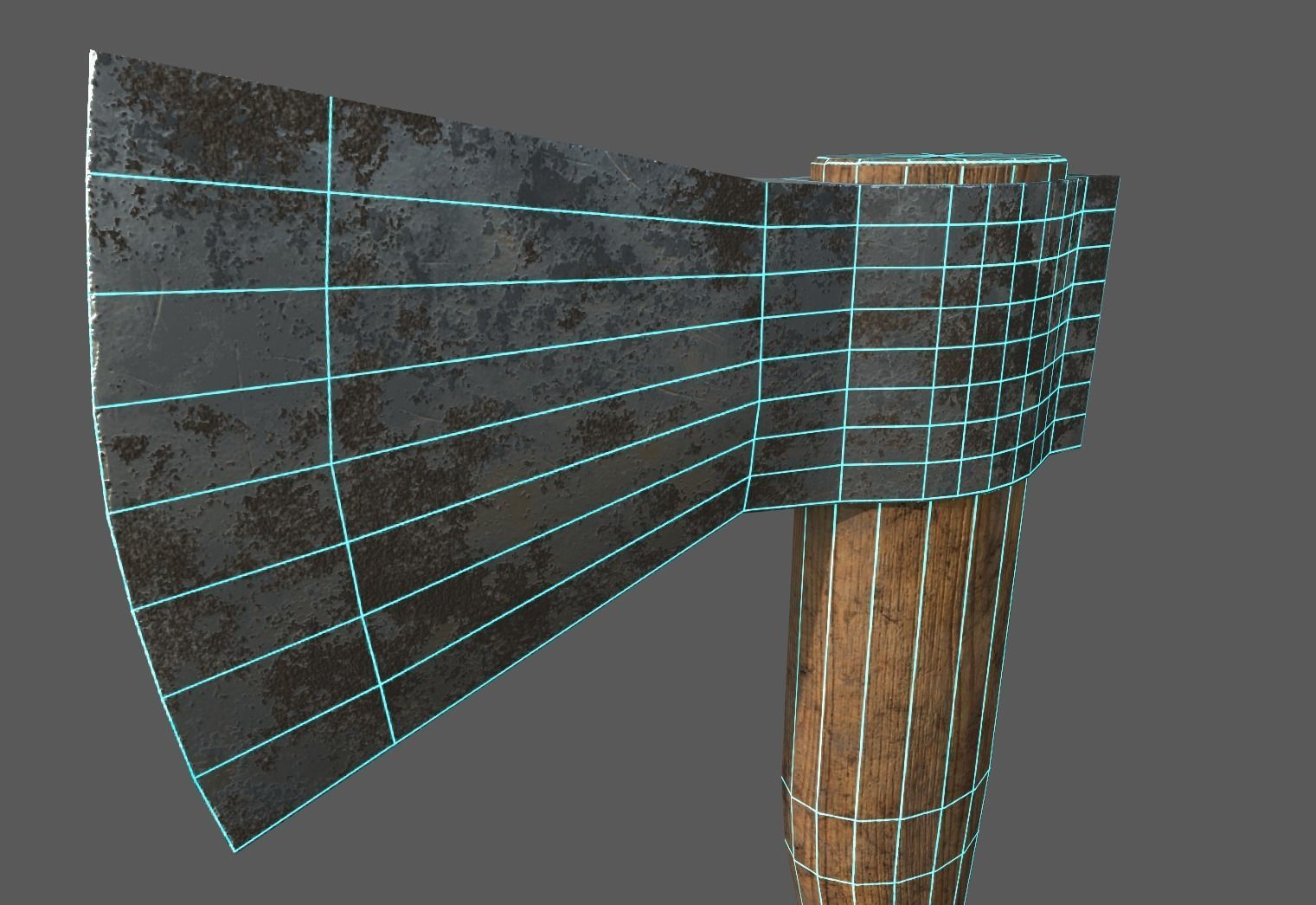 Wood cutter  Axe Low-poly 3D model_5