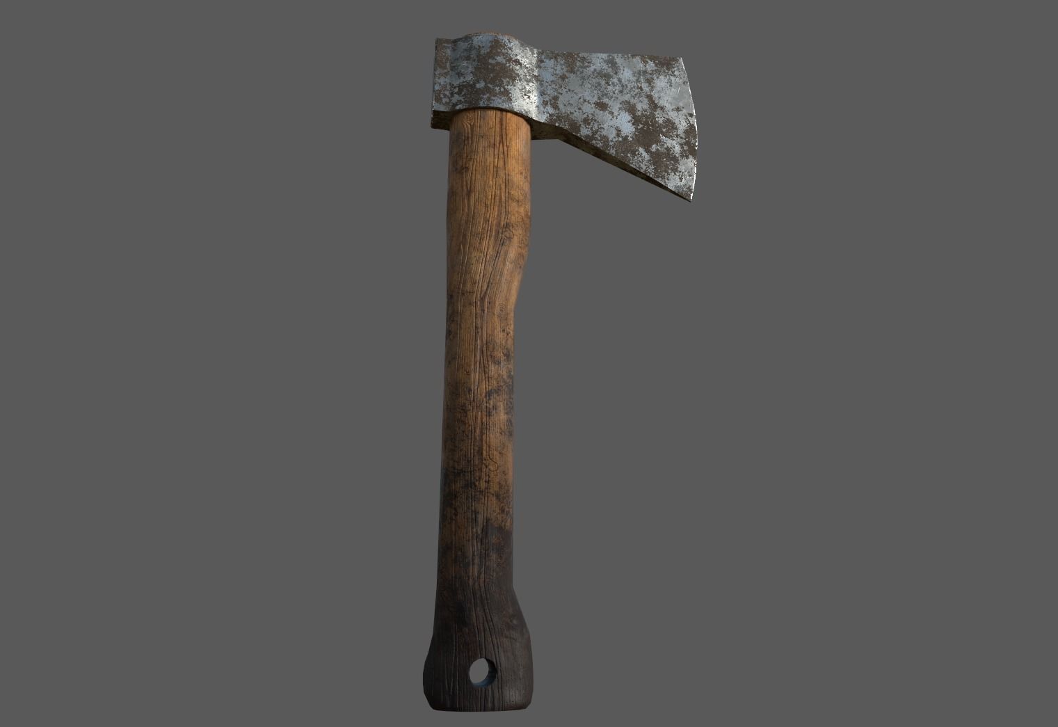 Wood cutter  Axe Low-poly 3D model_3